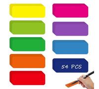 54 Pezzi Etichette Magnetiche Cancellabili,79mm x 29mm Piccole Etichette Magnetiche Su,9 Colori Strisce Magnetiche,Magneti Scrivibili Kanban,Etichette Di Cancellazione A Secco,per Casa,Scuola,Ufficio