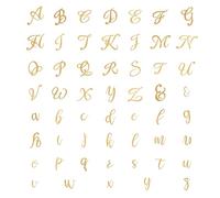 54 pezzi Lettere A-Z Decorazione torta Lettere maiuscole e minuscole Decorazione a specchio in acrilico dorato Spessore 1 mm Adatto per matrimonio compleanno celebrazione (54)