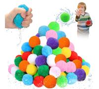 54 Pezzi Palloncini Acqua, Bombe ad Acqua Riutilizzabili, Palline di Peluche per Acqua Waterbomb, Bombe d'Acqua Pompon per Bambini, Palline Bombe per Piscina Giardini e Trampolini