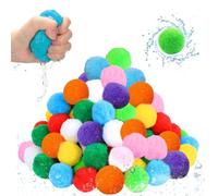 54 Pezzi Palloncini Acqua, Bombe ad Acqua Riutilizzabili, Palline di Peluche per Acqua Waterbomb, Bombe d'Acqua Pompon per Bambini, Palline Bombe per Piscina Giardini e Trampolini