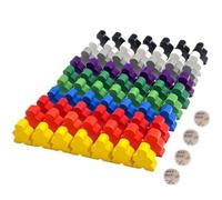 54 Pezzi Personaggi da Gioco in Legno e 4 Pezzi di Dadi in Legno, Pedine Gioco da Tavolo, Pezzi in Legno per Giochi daTavolo, Figure di Gioco Colorate, Pezzi Degli Scacchi Volanti in Legno