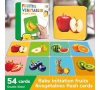 54 pezzi Schede didattiche per bambini, Schede per l apprendimento precoce dell alfabeto abc, Illustrazioni di alfabeto, frutta e verdura come primi giochi educativi per bambini, per sviluppare la cog