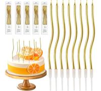 54 Pz Candeline Compleanno Oro, Candele Spirale per Torta e Matrimonio