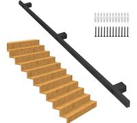 540 cm Heavy Duty BlackRailingWall Mounted Industrial Iron Corrimano per interni/esterni s Portico & DeckAntiscivolo Barra di supporto di sicurezza