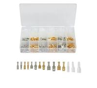 540 pezzi 2,8/4,8/6,3 mm Terminali a crimpare Connettori for cavi elettrici con guarnizione isolata Kit assortimento di connettori terminali a crimpare