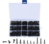 540 Pezzi Viti per Legno Autofilettanti, Viti a Testa Croce Autoforanti, Kit Viti Testa Tonda Acciaio Carbonio Testa Piatta, Viti Nero per Cartongesso Metallo Legno