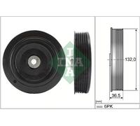 544 0007 10 INA Puleggia cinghia, Albero a gomiti per RENAULT