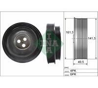 544 0166 10 INA Puleggia cinghia, Albero a gomiti per CITROËN,FORD,PEUGEOT