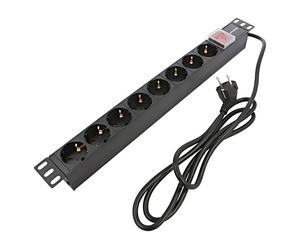 54469 Presa elettrica: presa di sicurezza: 8 250VAC 16A nero QOLTEC