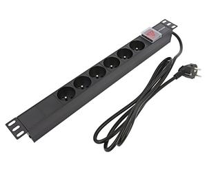 54470 Presa elettrica: presa di sicurezza: 6 250VAC 16A nero QOLTEC