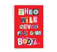 5456" Never Find your Body, divertente Anniversary biglietto d' auguri con 12,7 x 17,8 cm busta by Nobleworks