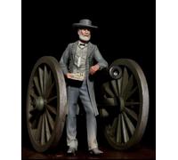 54mm confederate general Robert E.Lee unpainted in model kit with cannon