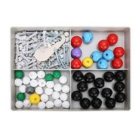 54PCS XMM067 Kit di struttura molecolare Set di chimica atomica con sfere e bastoncini con 70 chiavi di collegamento e sezionatore a chiave per l'apprendimento in i