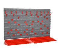 54PZ Contenitore Portautensile con 50 Ganci, Montaggio a Muro Rosso Grigo