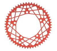 54T Cycling Chainring | Aluminum Alloy Chainwheel with Guard Plate | High Strength Lightweight Replacement for Folding Rides/Mountain Rides/BMX (Red)