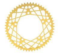 54T Cycling Chainring | Aluminum Alloy Chainwheel with Guard Plate | High Strength Lightweight Replacement for Folding Rides/Mountain Rides/BMX (Yellow)