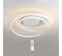 54W dimmable LED plafoniera con telecomando moderna lampada da soffitto a spirale a LED design semplice ghirlanda in metallo acrilico ristorante soggiorno camera da letto patio lampadario Φ60cm,Bianca