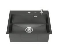 55*45cm Lavello Da Cucina Incasso In 304 Acciaio Inox Spazzolato Lavandino Cucina 1 Vasca Con Kit Di Scarico Tappo Filtro Lavelli Dimensioni e installazione:Le dimensioni del lavello sono 55 × 45 × 19
