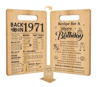 55° compleanno regalo per donne uomini, Back in 1971 & Ricetta per un buon compleanno tagliere double face regalo per lei lui, idee regalo per 55° compleanno, regali fantastici per donna di 55 anni