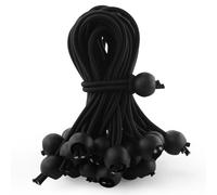 55 corde elastiche con palline da 15,2 cm, diametro 4 mm, con palline, elastici, corde elastiche per teloni, aste per bandiere, tende, baldacchino, gazebo, tendoni e casa, colore: nero