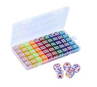 55 dadi poliedrici, dadi da gioco da 14 mm, in acrilico colorato, 10 colori con scatola portaoggetti, angoli rotondi per giochi da tavolo, bar KTV