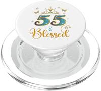 55 e beato 55° compleanno, farfalle a corona di 55 anni PopSockets PopGrip per MagSafe