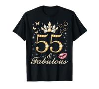 55 & Favoloso 55° compleanno 55 anni e favolosa regina Maglietta