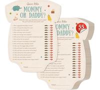 55 Giochi per Baby Shower, Indovina Chi Mamma o Papà Carte da Gioco Divertenti Forniture per Feste di Baby Shower - Genere Neutro per Ragazze o Ragazzi