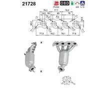 AS Catalizzatore per Opel Corsa C F08 F68 1.2 1.4 Twinport Astra H L48 A H00
