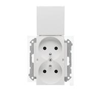 55 MODULO BIANCO OPACO PRESA 2X Z/U CON TGZ2BMCZ.01/111