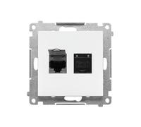 55 MODULO BIANCO OPACO PRESA COMPUTER 2X UAE 8 CAT.6 T62.01/111