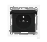 55 MODULO NERO OPACO PRESA 1X Z/U CON SPORTELLI TGZ1BCZ.01/149