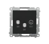 55 MODULO NERO OPACO PRESA 2XSAT-RTV 2X 5 MHZ÷2,4 TASK2.01/149