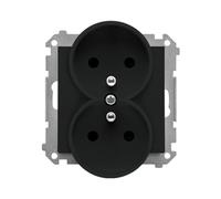 55 MODULO PRESA SPINA NERO OPACO 2X Z/U CON TGZ2MWCZ.01/149