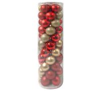 55 Palle a sfera palline cm 6 per decorazione albero di natale rossa e oro addo