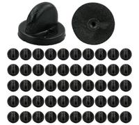 55 pezzi chiusura farfalla perni in gomma perno chiusura frizione per spilli fabbricazione di gioielli cappelli distintivi uniforme (nero 11,5 mm di diametro)