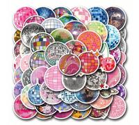 55 pezzi di adesivi da discoteca degli anni '70 e '80 impermeabili per borracce, computer portatile, bagagli, scrapbooking, adolescenti, adulti, ragazze, stile vintage, vintage e divertente, confezion