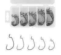 55 pezzi ganci da pesca, jig head gancio, ami da pesca, 5 misure, con scatola di immagazzinaggio, per Ambienti di acqua dolce e acqua salata