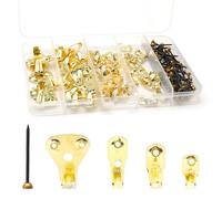 55 Pezzi Kit di Ganci Cornice per Pareti Dure Ganci in metallo per Quadri Heavy Duty Immagine Ganci Assortimento Kit con Chiodi per Appendere Quadri Specchi Chiodi Supportano Da 10-50 Lbs