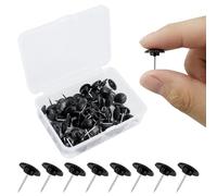 55 Pezzi Puntine Nere per Appendere Alla Parete,Piccole Plastica Puntine da Disegno per arazzi, punta in acciaio, piastra in sughero, puntine per carte, poster, foto