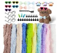 55 Pezzi Scovolini Colorati per Lavoretti Pipe Cleaner, Gigante Scovolini per Lavoretti, con Mini Naso, Occhi, Occhiali, ecc, Morbide e Soffici, Adatte per Artigianato Fai da te e Progetti Artistici