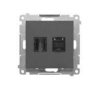 55 PRESA HDMI + RJ45 CAT.6. (MODULO); GRAFITE TGHRJ45.01/116