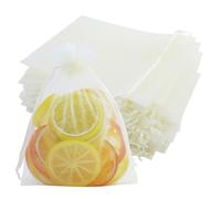 55 sacchetti in organza beige grandi da 13 x 18 cm: sacchetti regalo con cordino trasparente per gioielli, sacchetto in organza per matrimonio, da riempire, caramelle, sacchetto a rete in tinta unita