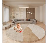 55" Thick Baby Play Mat, 1.2" Cushioned Velvet Surface, High-Density Foam with Non-Slip Bottom - Soft & Safe Floor Mat for Infants, Toddlers, Tummy Time & Playpen Use (STYLE-B,55")