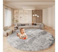 55" Thick Baby Play Mat, 1.2" Cushioned Velvet Surface, High-Density Foam with Non-Slip Bottom - Soft & Safe Floor Mat for Infants, Toddlers, Tummy Time & Playpen Use (STYLE-A,55")