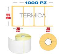 55 x 25 mm, f. 25 - Rotolo n°1000 etichette termiche adesive