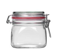 550 ml barattolo con chiusura a leva, quadrato, apertura: chiusura a leva