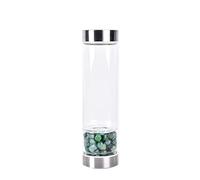 550 Ml Bottiglia Di Acqua Di Cristallo Naturale Bottiglia Gemma Riutilizzabile Con Il Centro Di Pietre Preziose Per Creare Acqua Di Gemma Per L'energia Di Guarigione Del Punto Di Cristallo Di Quarzo