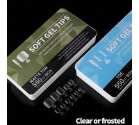 550 pezzi Set di punte per unghie quadrate corte e trasparenti, set completo di gel opaco per unghie dei piedi, copertura completa senza mostra, adesivo confortevole, unghie finte da premere, fornitur