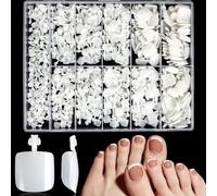 550 Pezzi Unghie Finte Piedi, Tip Unghie Piedi Fake Nails Tips Piedi False Toenail pour Salons de Manucure et Décoration de Pieds DIY avec Transparent Boîte(11 Misure)